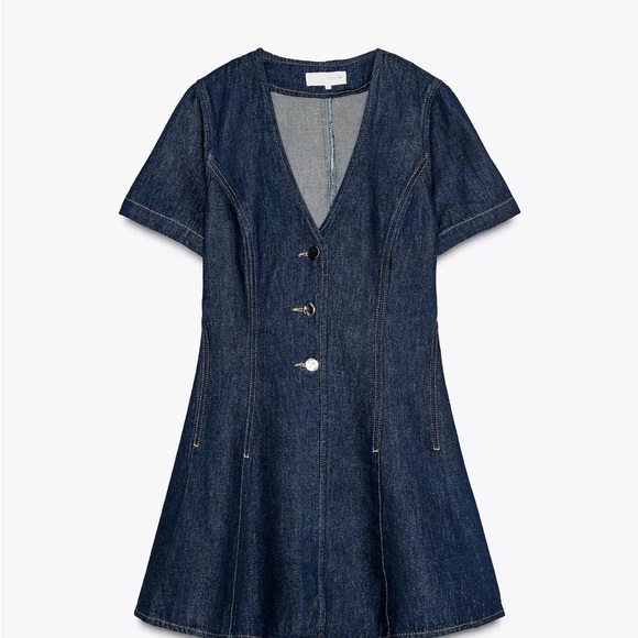 Zara Denim Mini Dress - Picture 2 of 2
